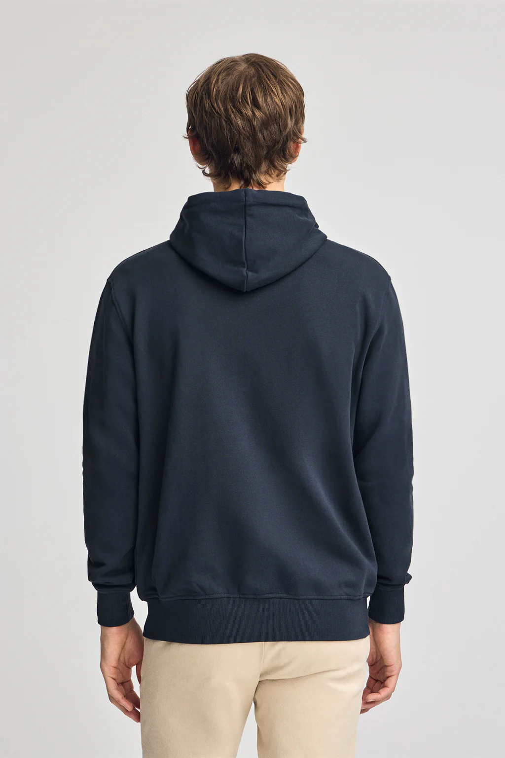Sudadera azul marino con capucha y cremallera con logo Rigby Go - Image 4