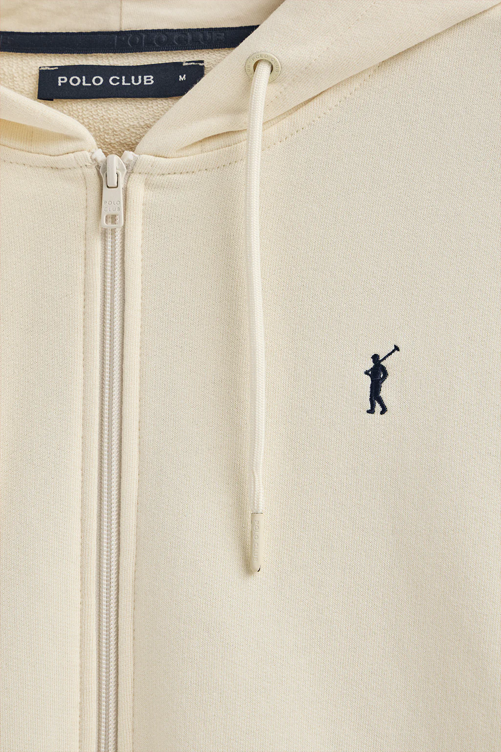 Sudadera color crudo con capucha y cremallera con logo Rigby Go - Image 9