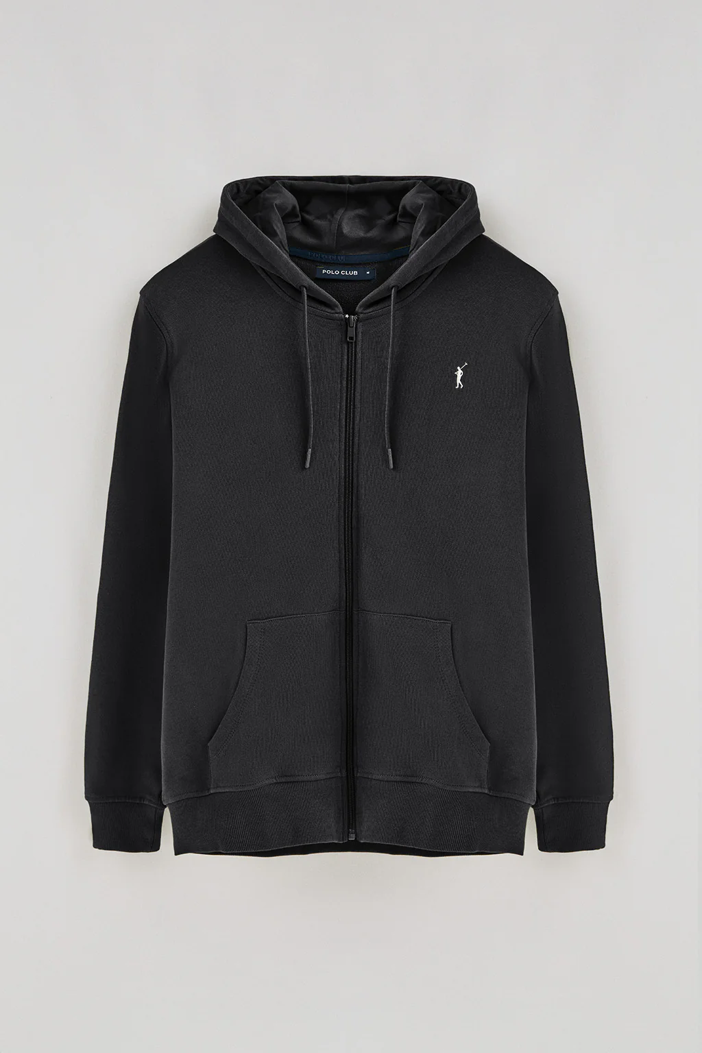 Sudadera negra con capucha y cremallera con logo Rigby Go - Image 5