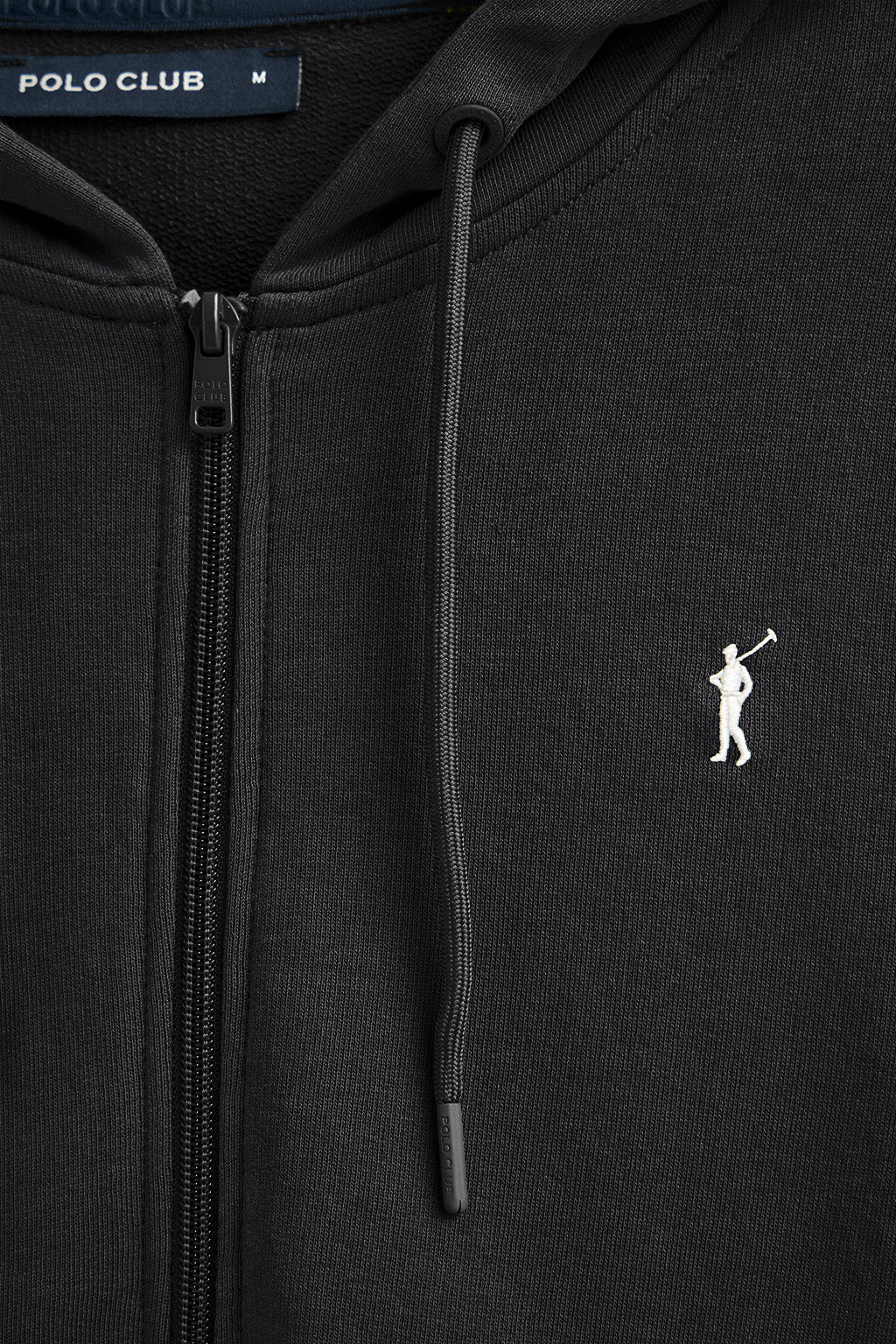 Sudadera negra con capucha y cremallera con logo Rigby Go - Image 9