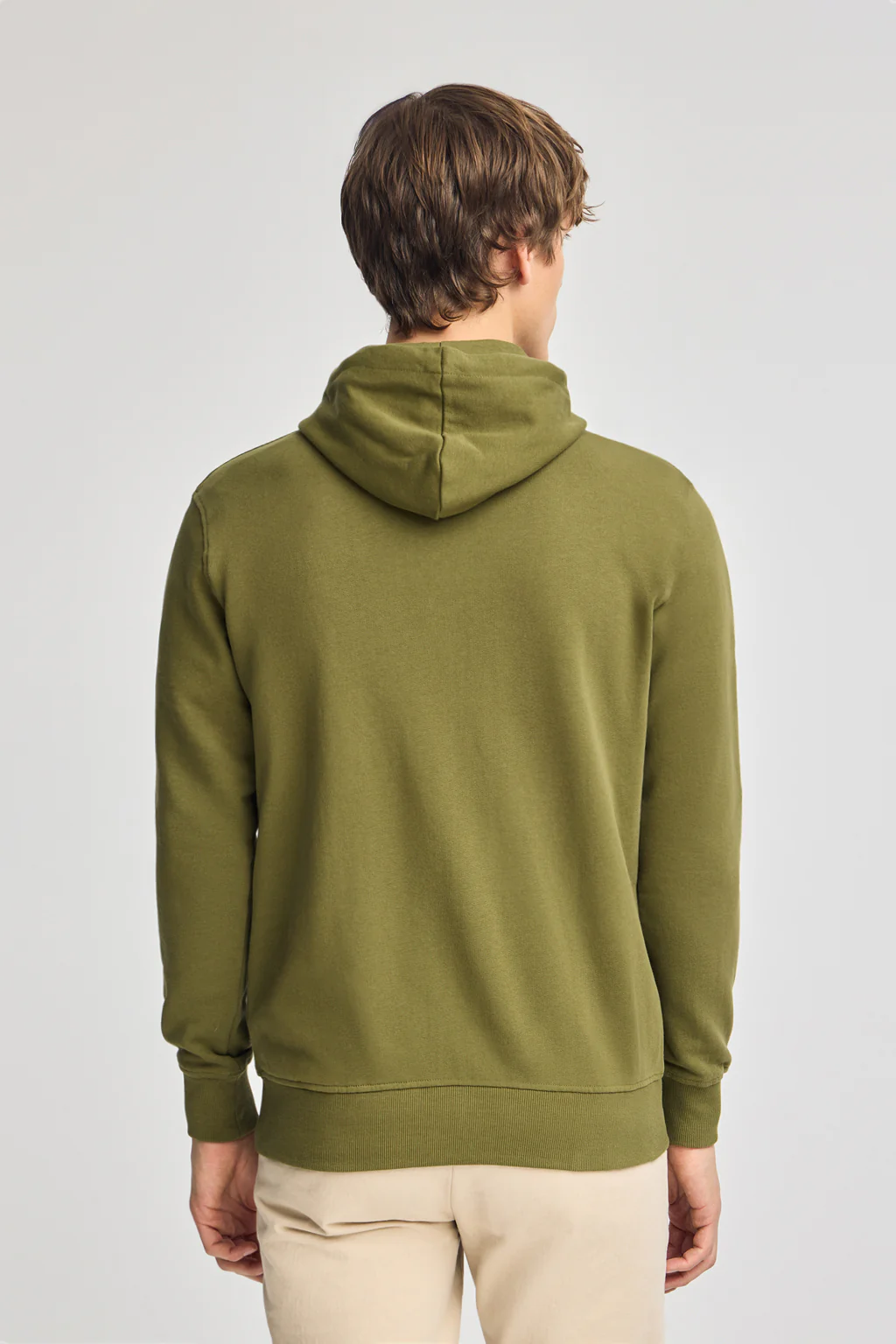 Sudadera verde con capucha y cremallera con logo Rigby Go - Image 4