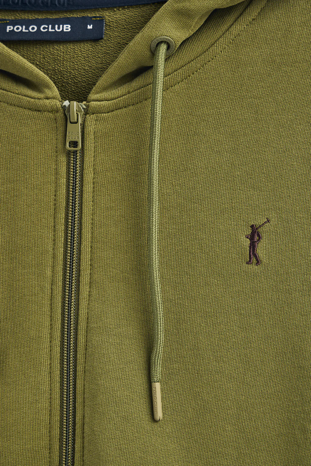 Sudadera verde con capucha y cremallera con logo Rigby Go - Image 6