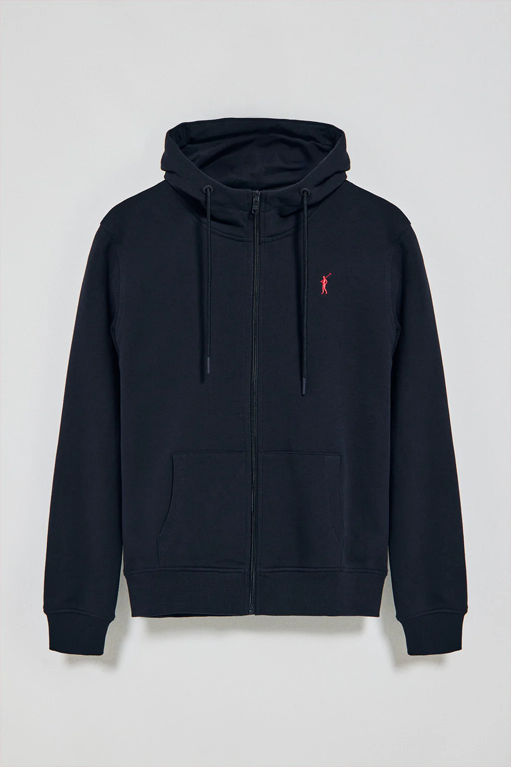Sudadera azul marino de cremallera y capucha con bordado Rigby Go - Image 9