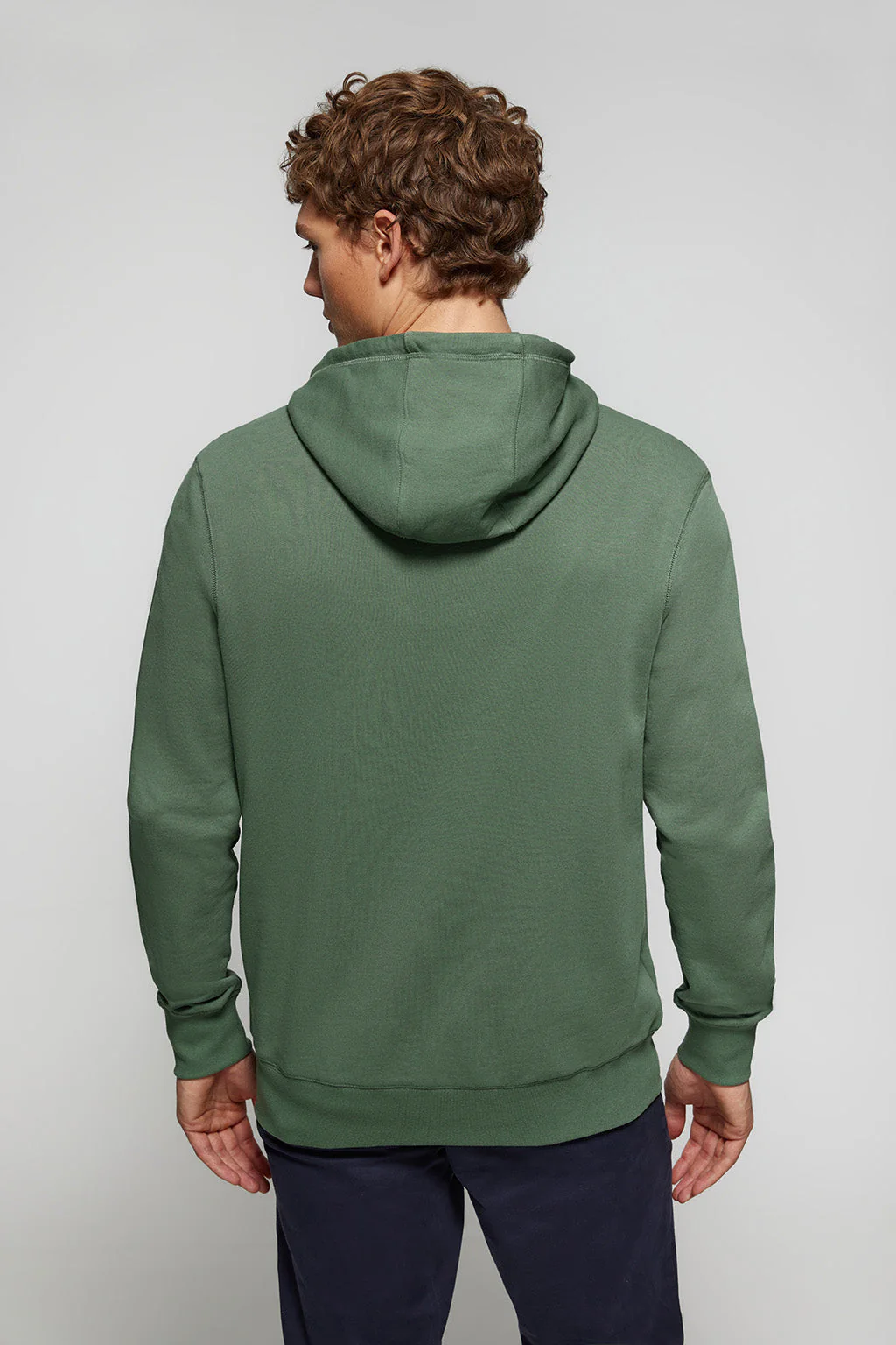 Sudadera verde oscuro de cremallera con capucha y logo Rigby Go - Image 4