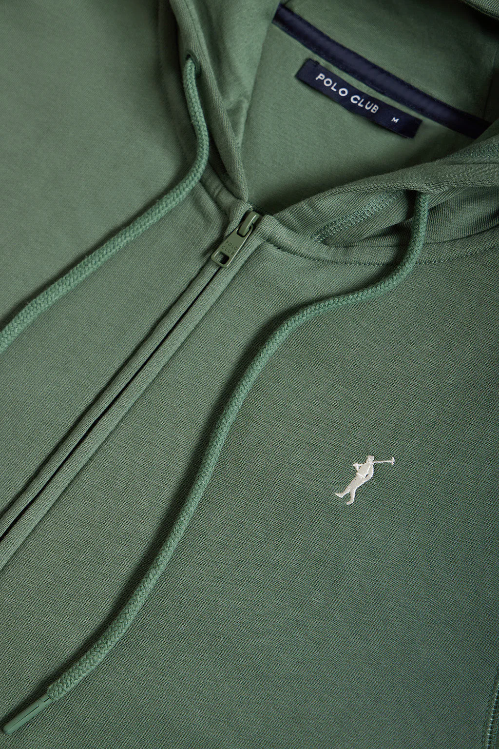 Sudadera verde oscuro de cremallera con capucha y logo Rigby Go - Image 6