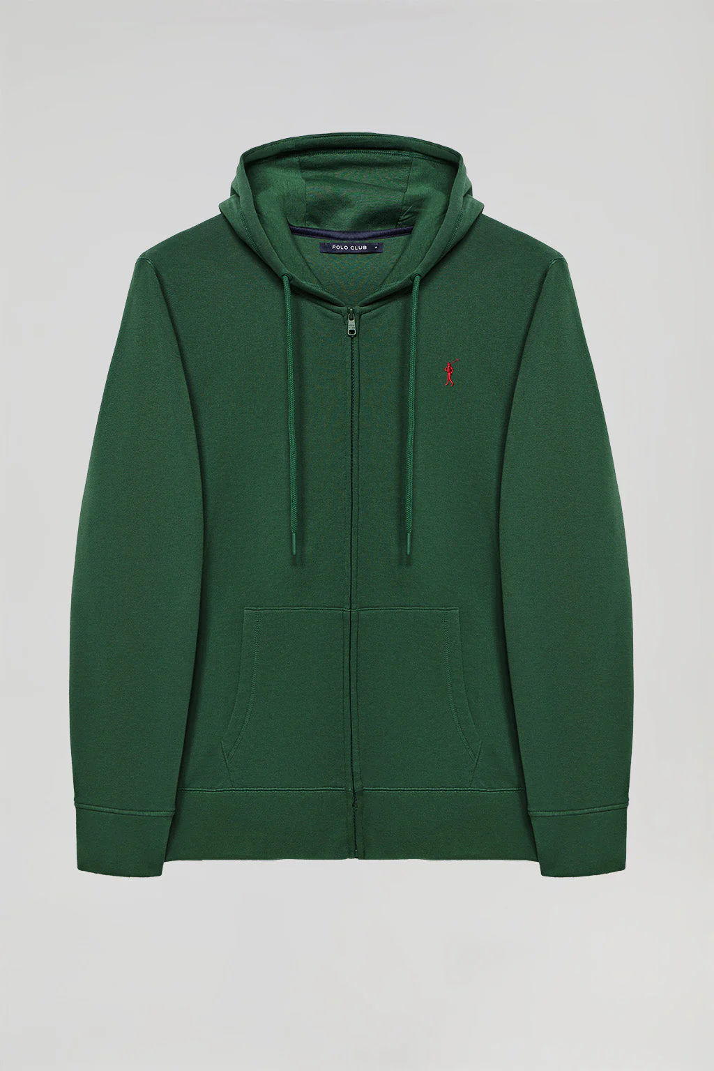 Sudadera verde botella de cremallera con capucha y logo Rigby Go - Image 5