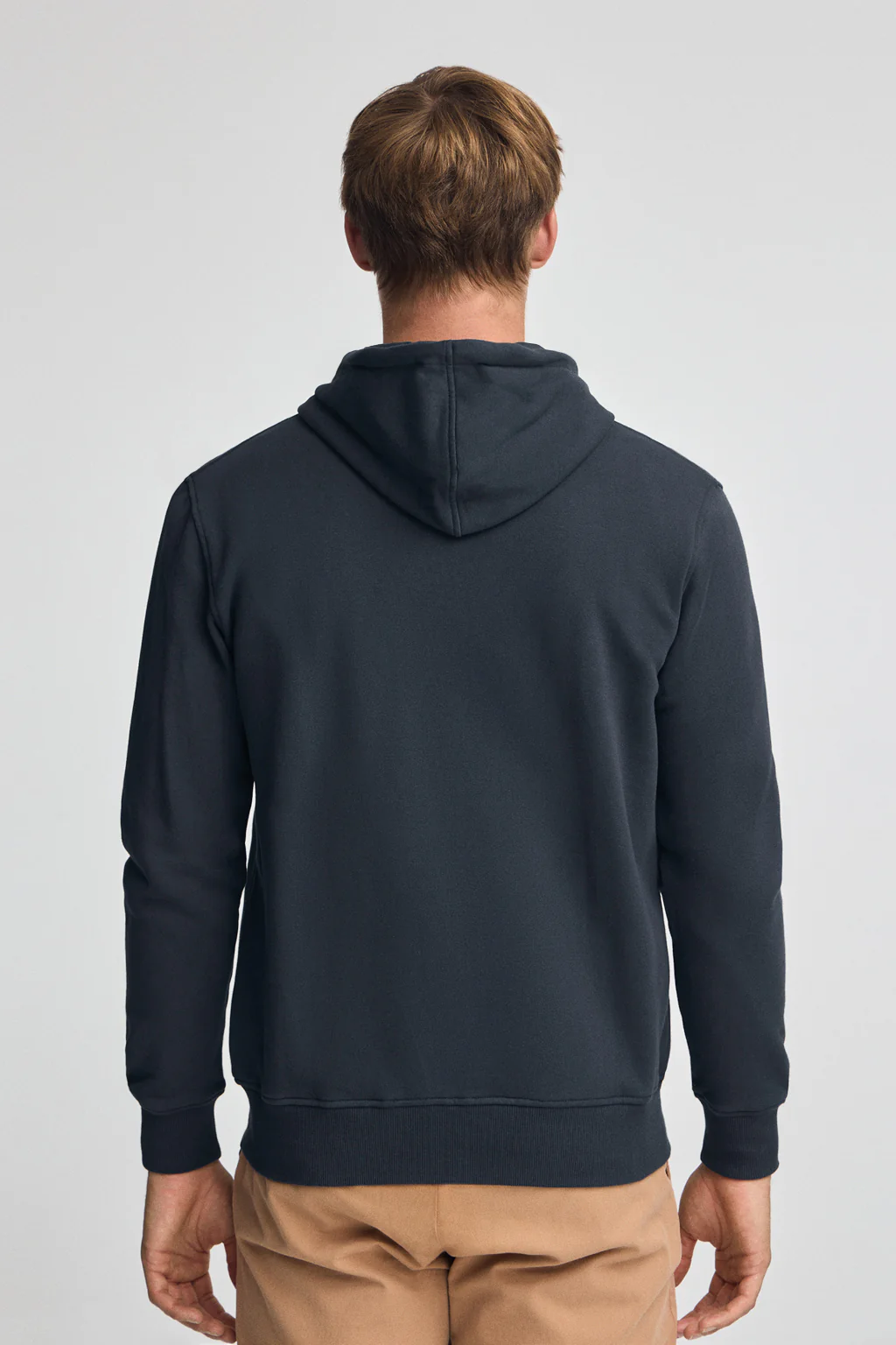 Sudadera azul marino con capucha y cremallera completa con logo Rigby Go - Image 4