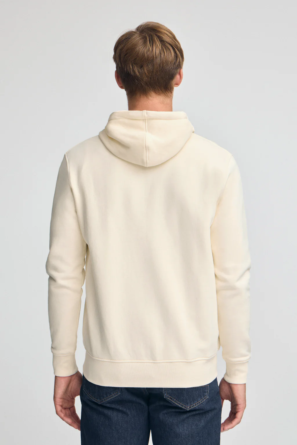 Sudadera color crudo con capucha y cremallera completa con logo Rigby Go - Image 4