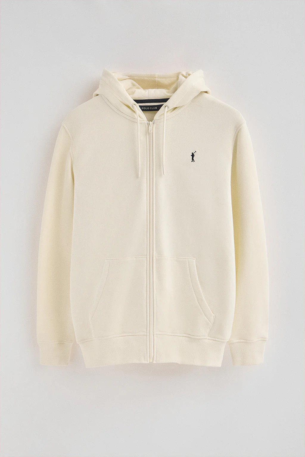 Sudadera color crudo con capucha y cremallera completa con logo Rigby Go - Image 7