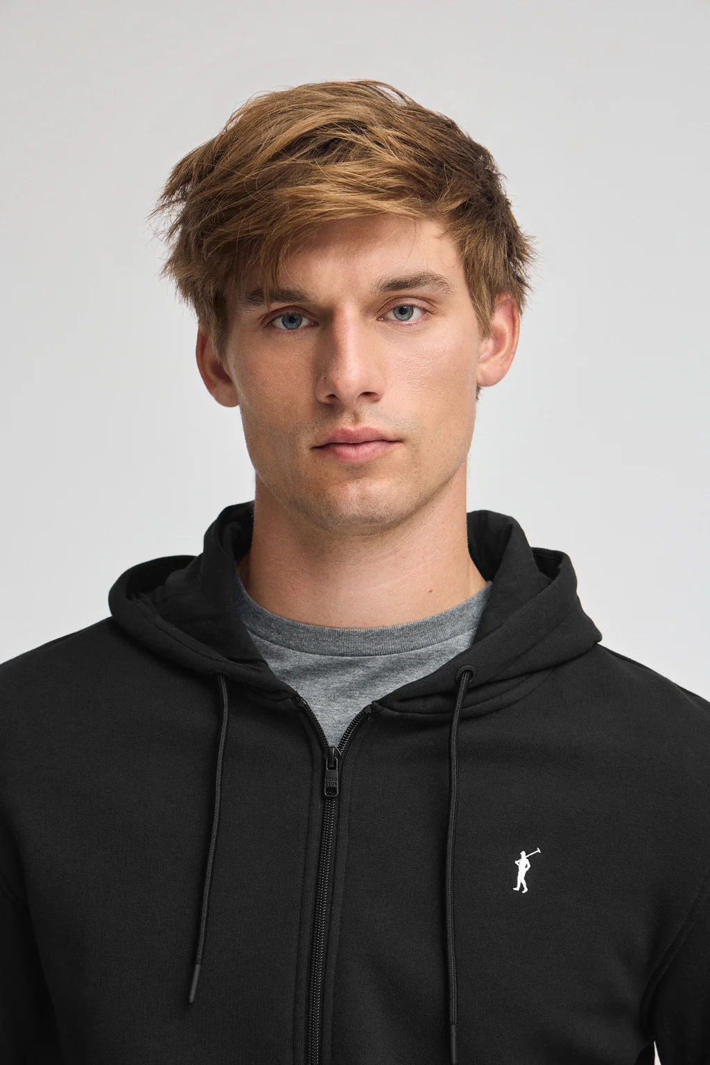 Sudadera negra con capucha y cremallera completa con logo Rigby Go - Image 3