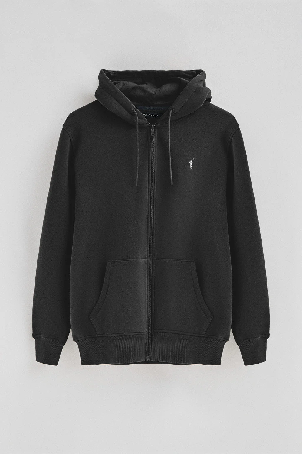 Sudadera negra con capucha y cremallera completa con logo Rigby Go - Image 7