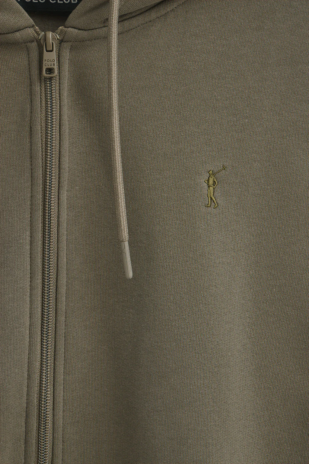 Sudadera verde militar con capucha y cremallera completa con logo Rigby Go - Image 6