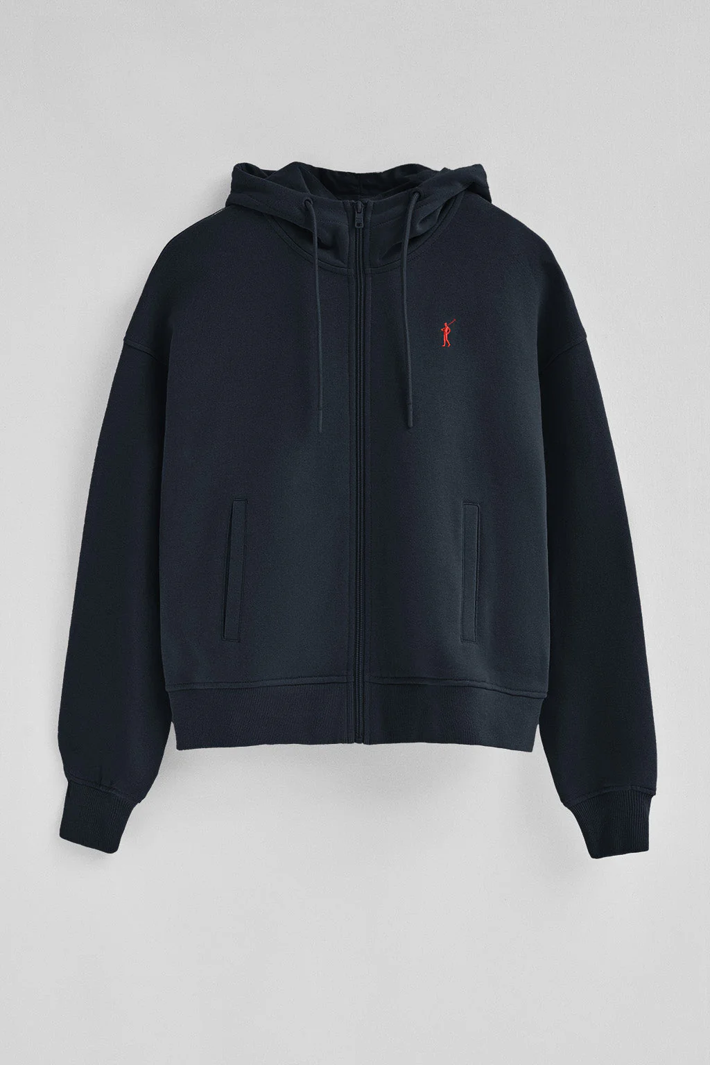 Sudadera azul marino con capucha con cremallera y logo Rigby Go - Image 5