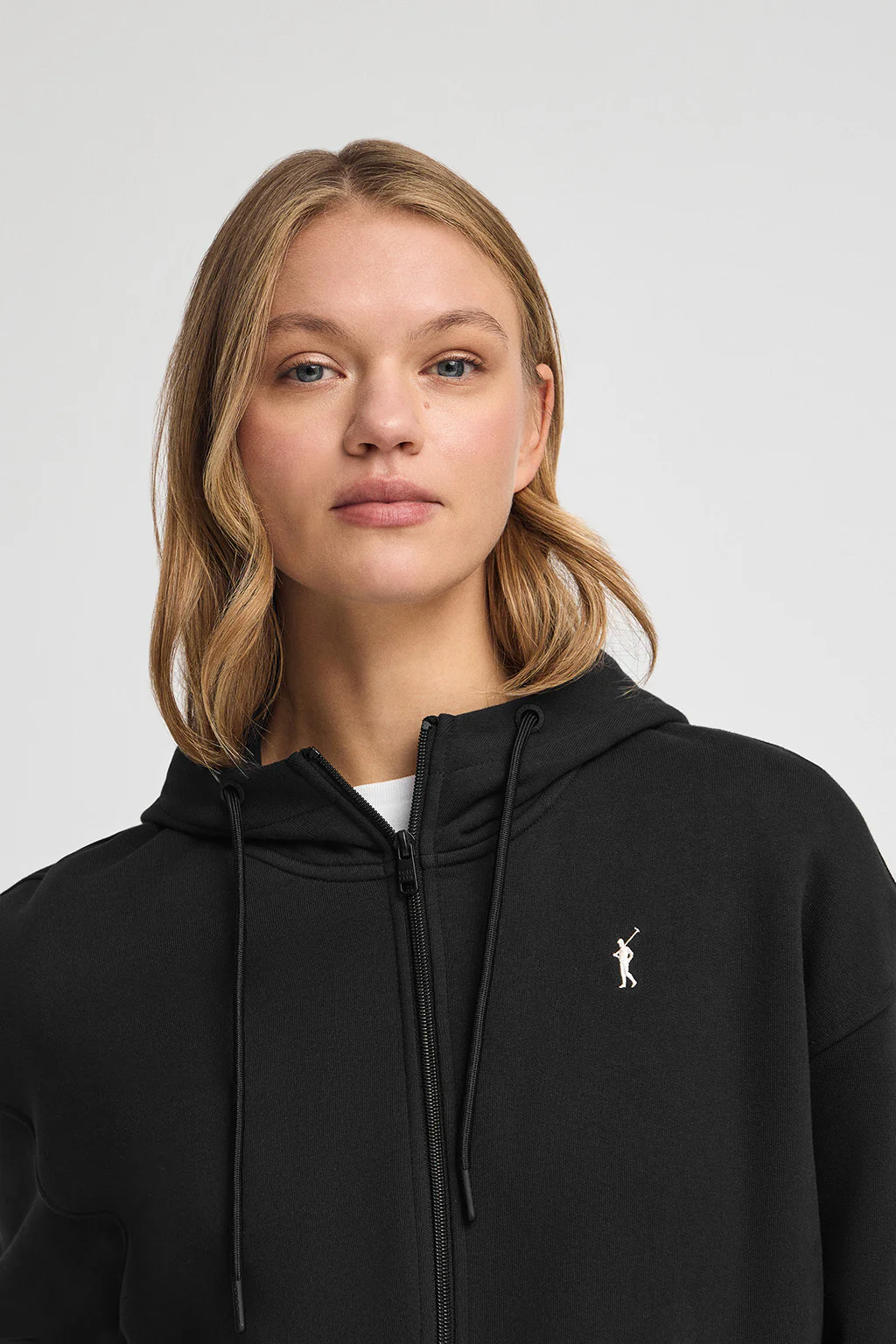 Sudadera negra con capucha con cremallera y logo Rigby Go - Image 2