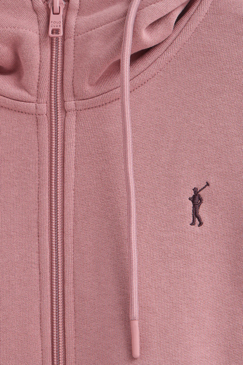 Sudadera rosa empolvado de capucha con cremallera y logo Rigby Go - Image 6