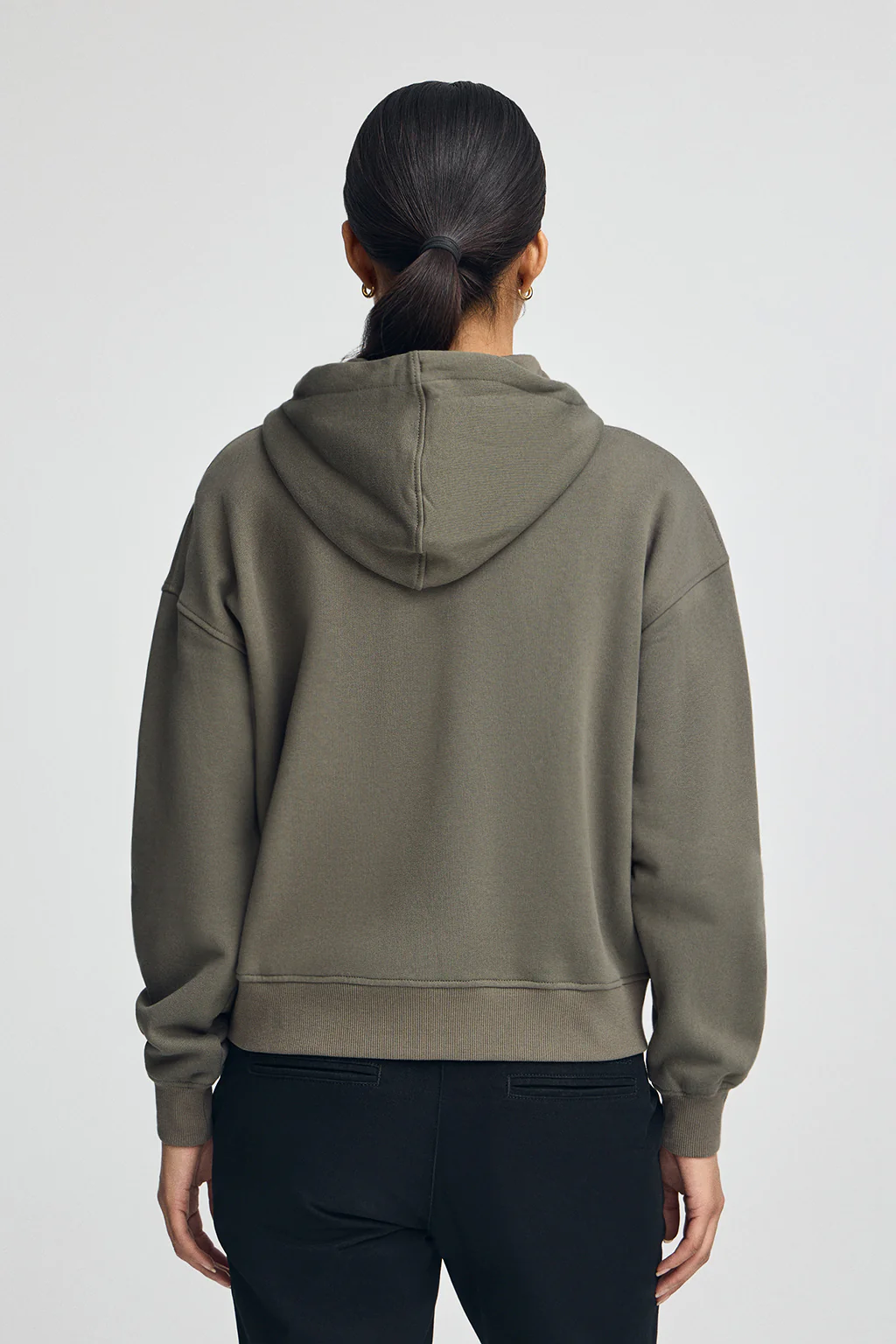 Sudadera verde militar con capucha con cremallera y logo Rigby Go - Image 4