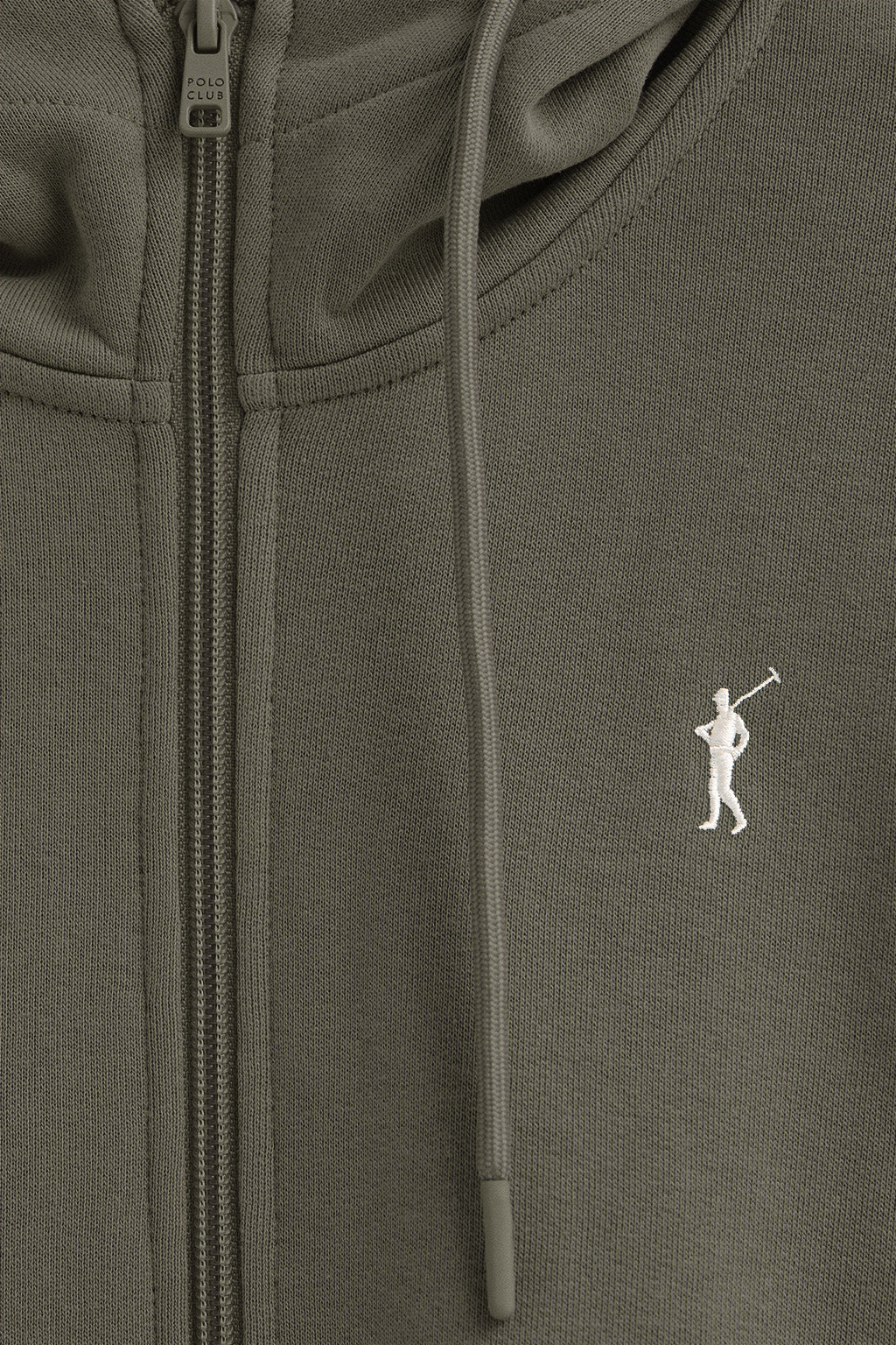 Sudadera verde militar con capucha con cremallera y logo Rigby Go - Image 6