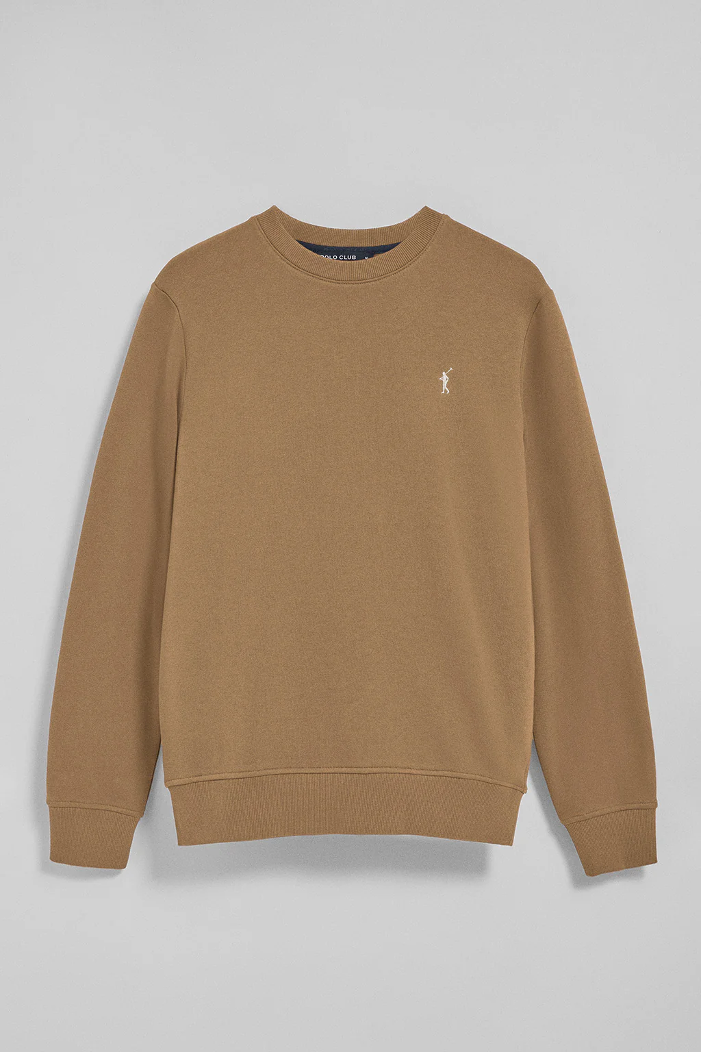 Sudadera de cuello redondo marrón con logo bordado Rigby Go - Image 5