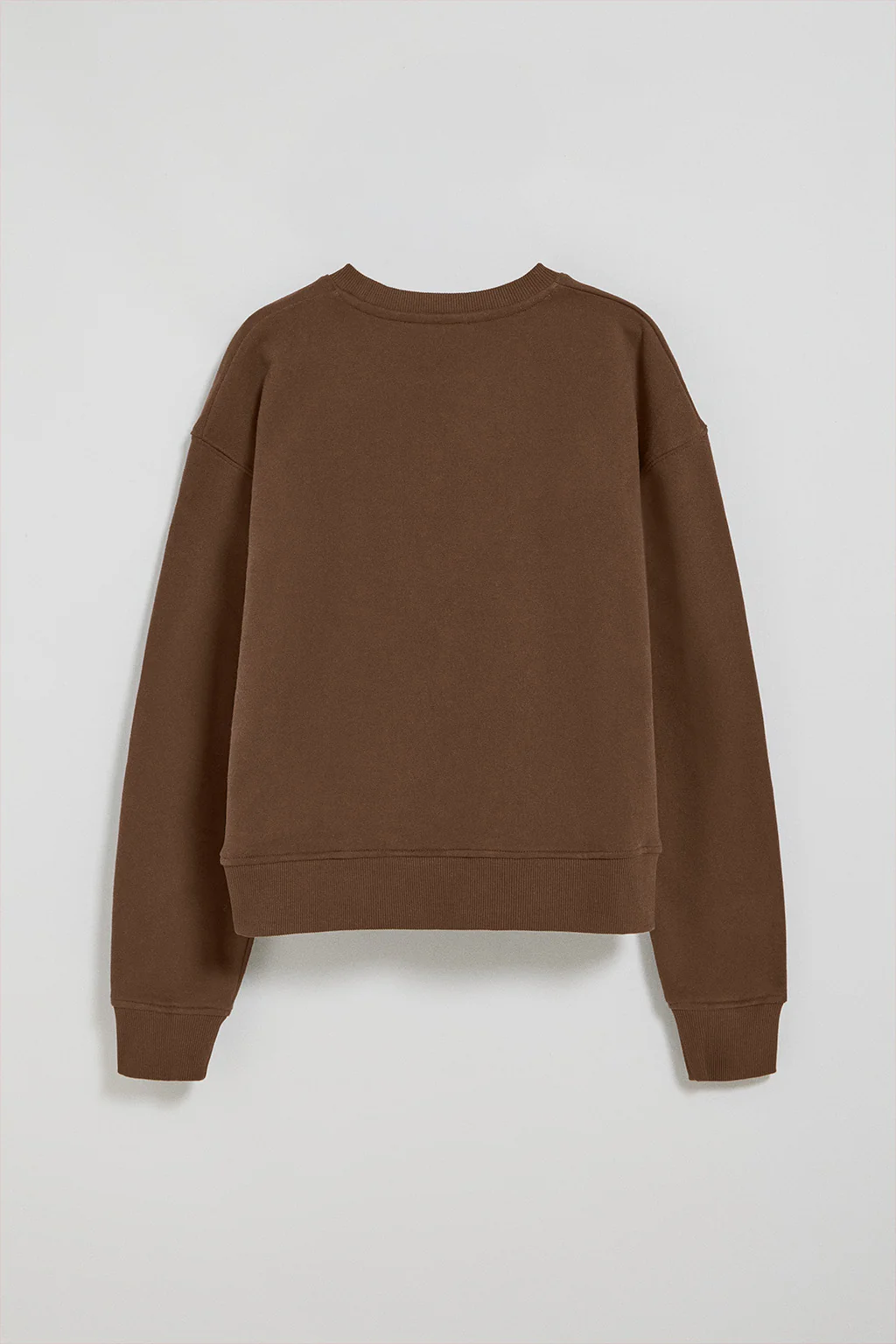Sudadera de cuello redondo marrón con logo bordado Rigby Go - Image 7