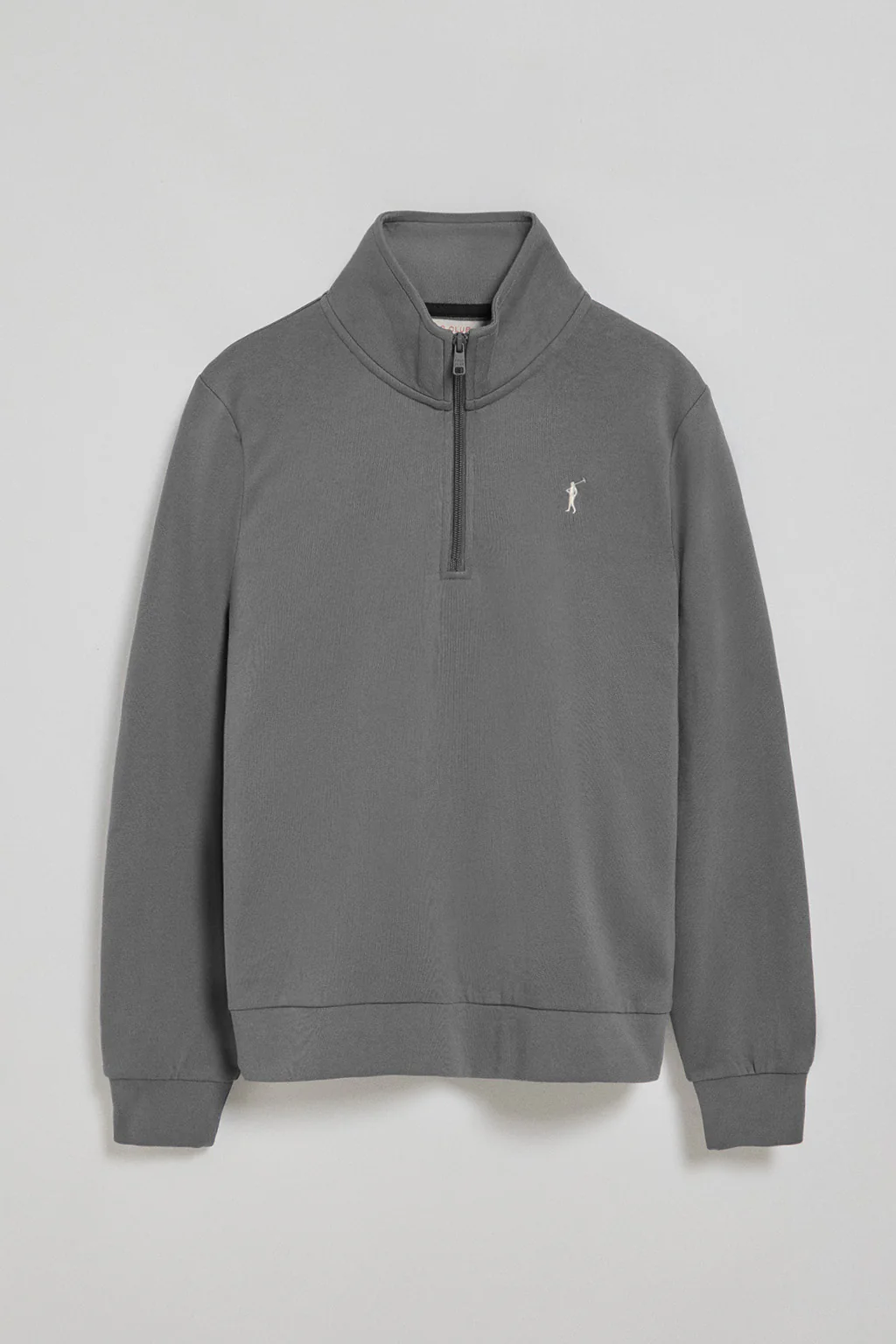 Sudadera de media cremallera gris asfalto con logo Rigby Go - Image 8