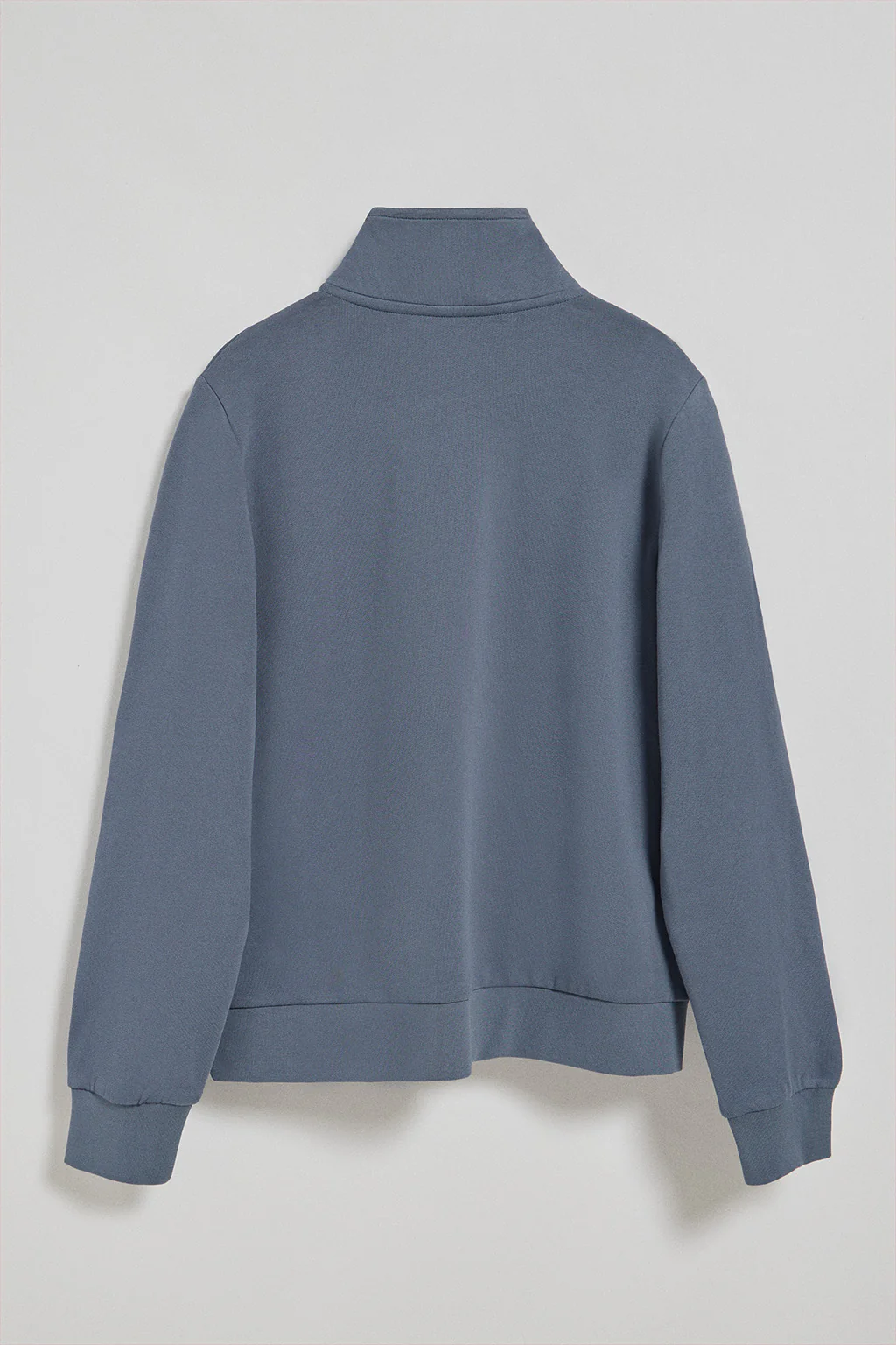 Sudadera de media cremallera azul denim con logo Rigby Go - Image 7
