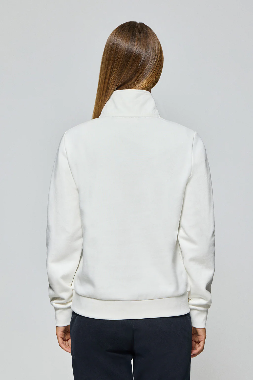 Sudadera de media cremallera blanco roto con logo Rigby Go - Image 2