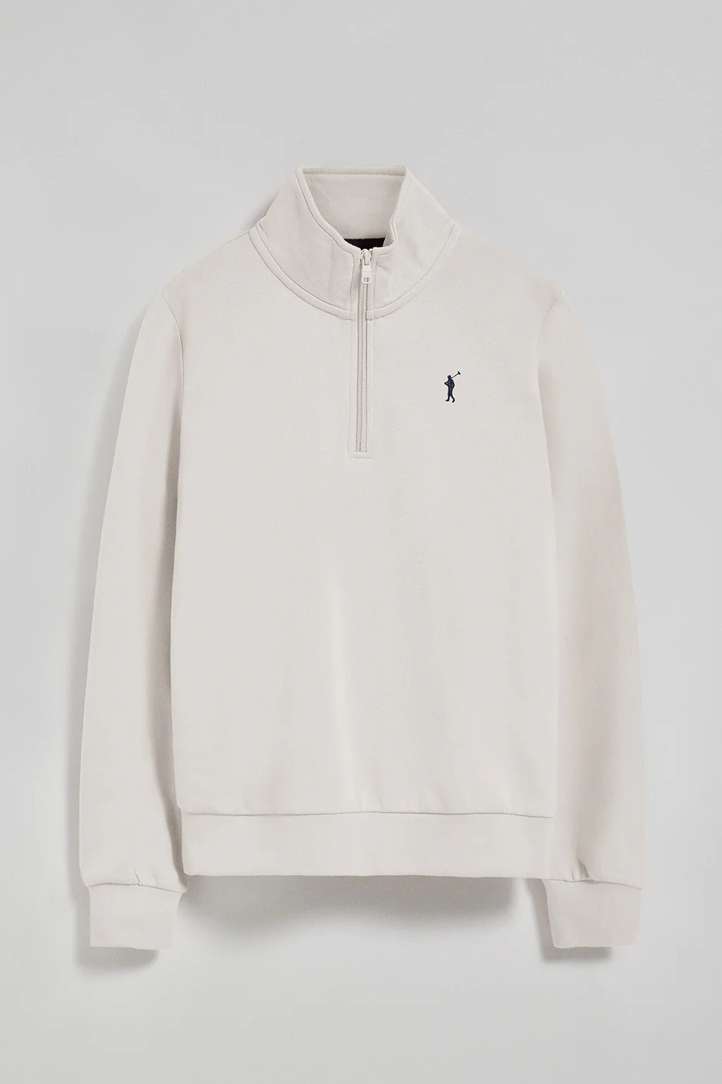 Sudadera de media cremallera blanco roto con logo Rigby Go - Image 7