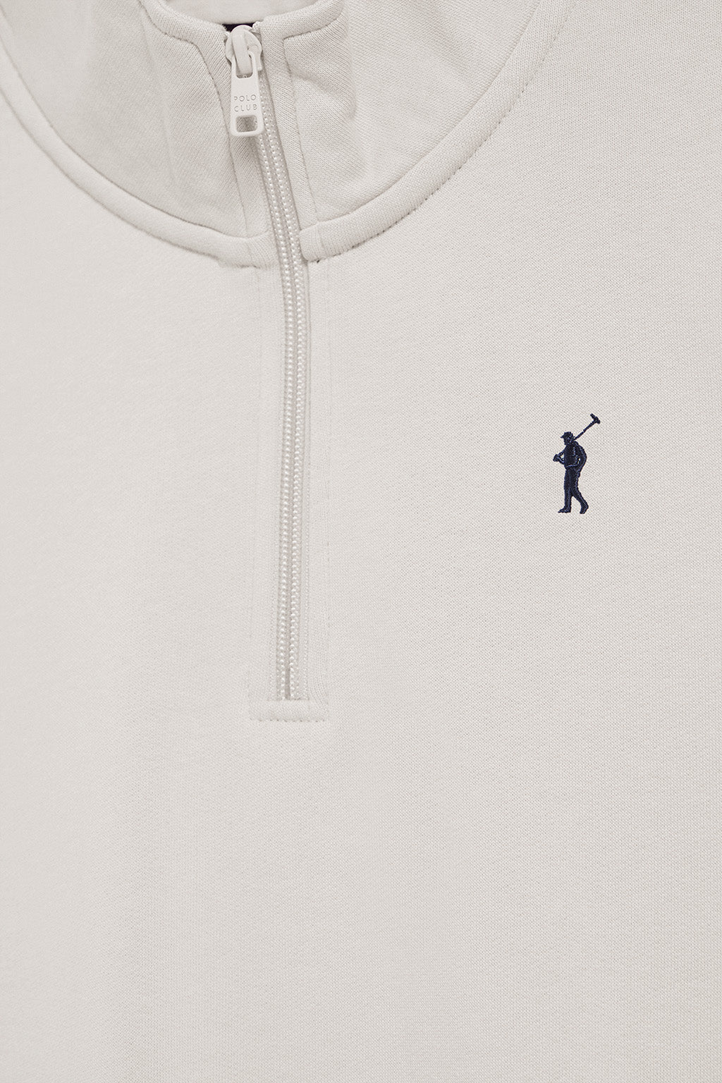 Sudadera de media cremallera blanco roto con logo Rigby Go - Image 9
