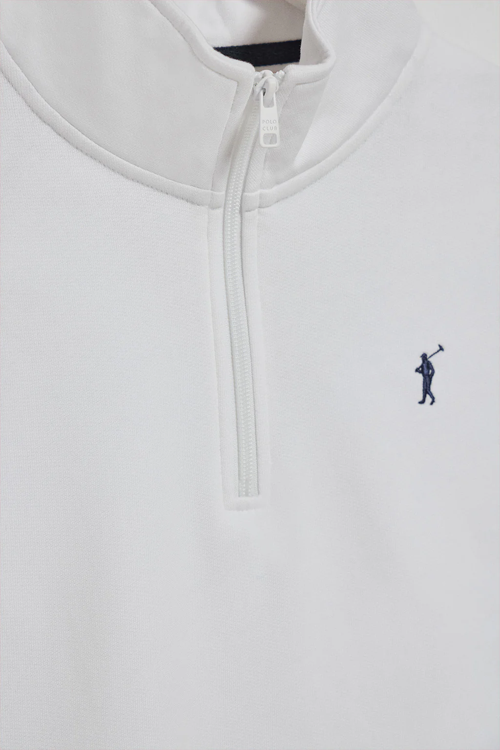Sudadera de media cremallera blanca con logo Rigby Go - Image 6