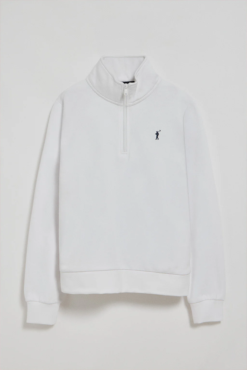 Sudadera de media cremallera blanca con logo Rigby Go - Image 8