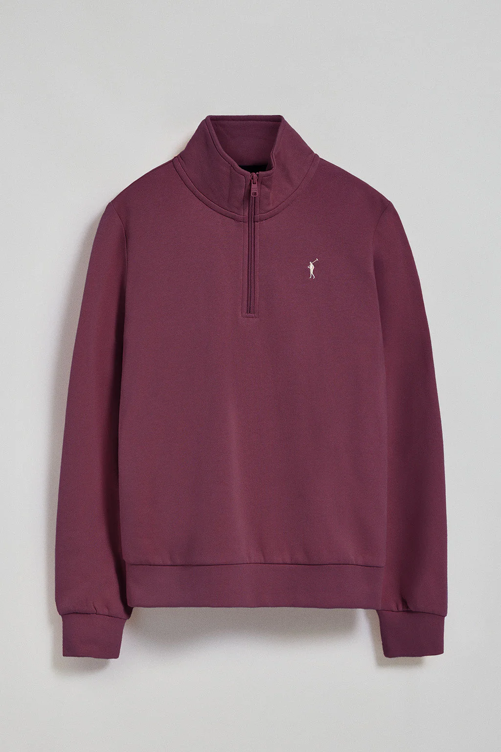 Sudadera de media cremallera color ciruela con logo Rigby Go - Image 5