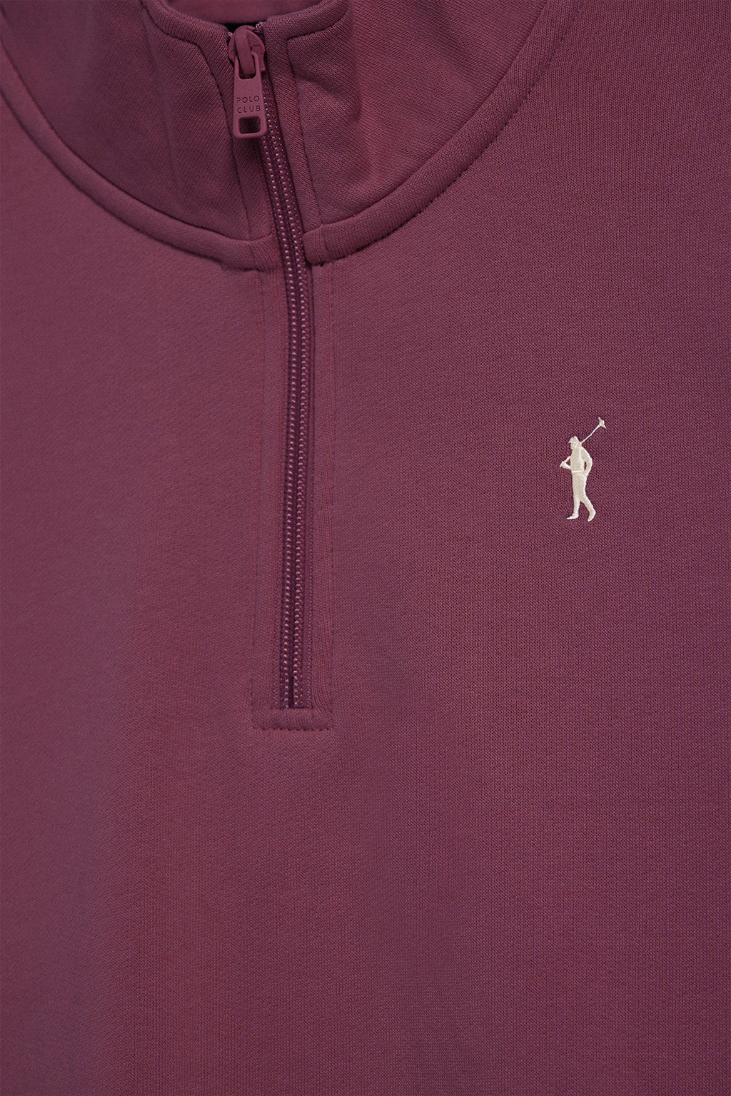 Sudadera de media cremallera color ciruela con logo Rigby Go - Image 6