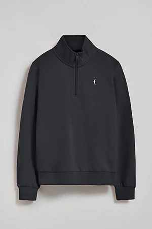 Sudadera de media cremallera negra con logo Rigby Go - Image 8