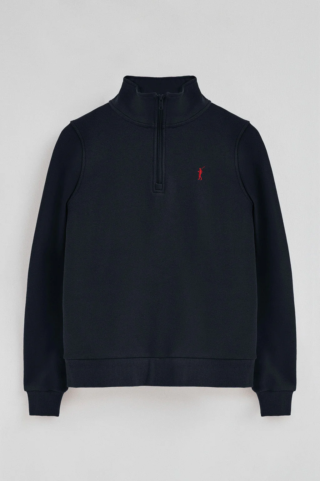 Sudadera azul marino con media cremallera y logo Rigby Go - Image 7