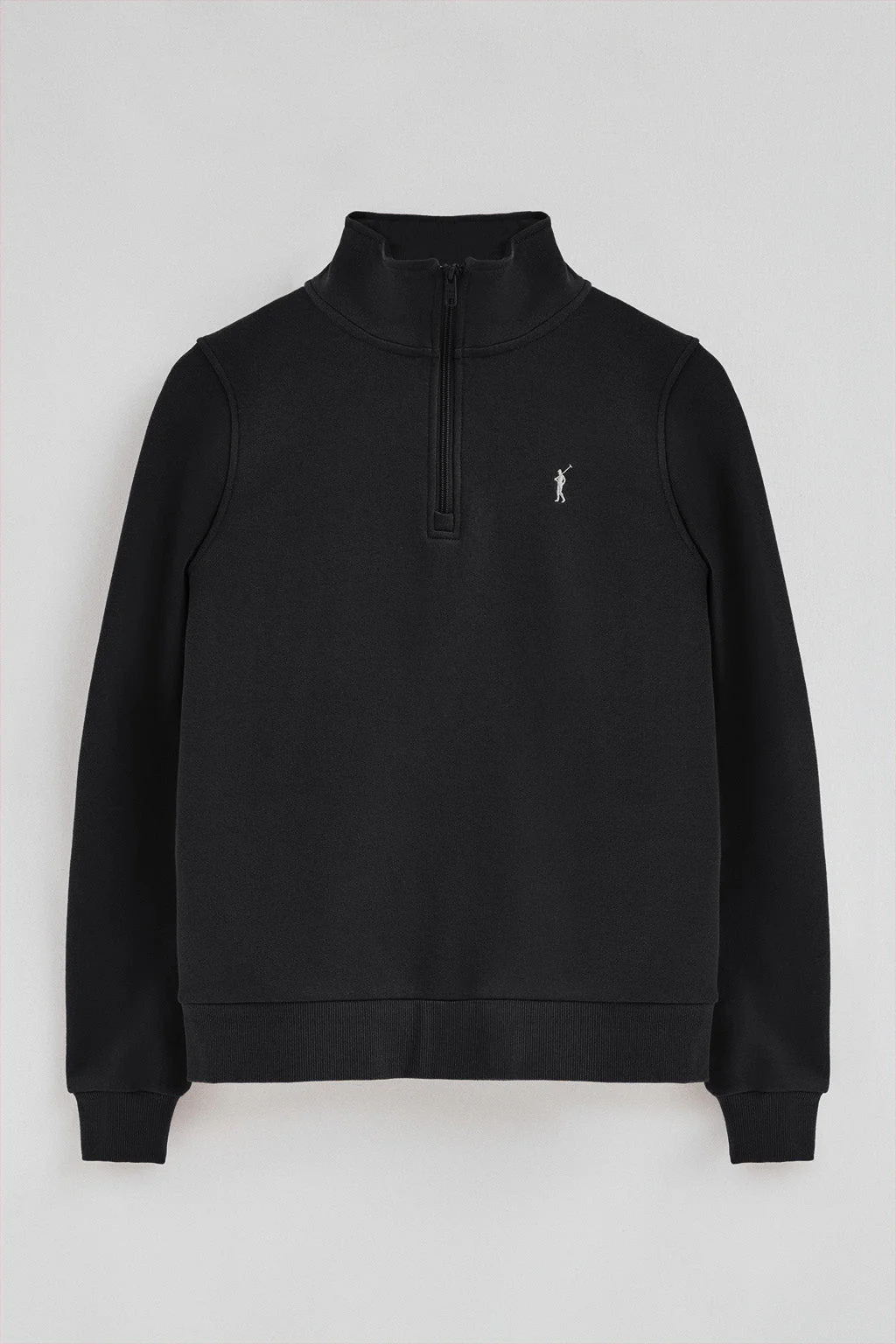 Sudadera negra con media cremallera y logo Rigby Go - Image 5