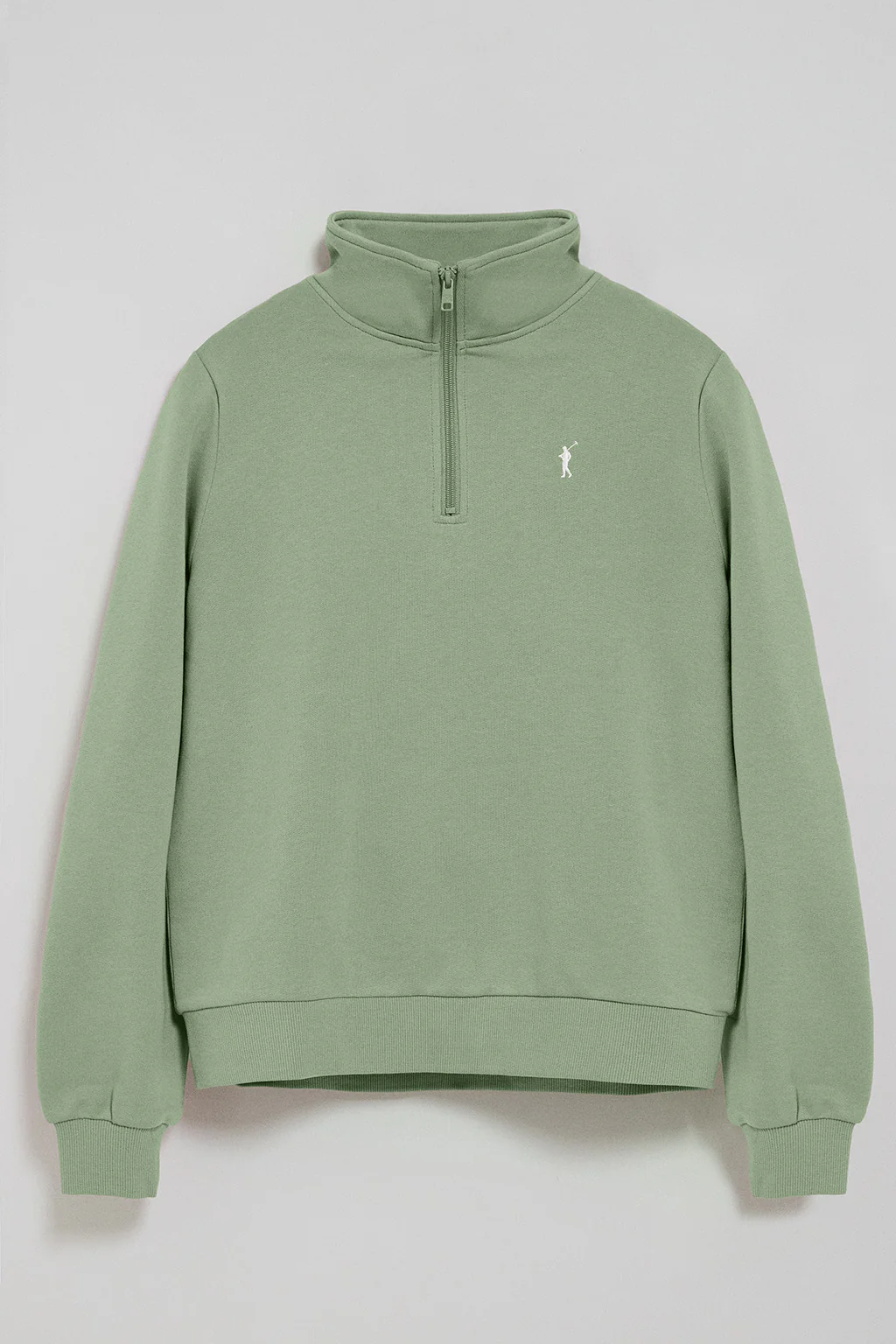 Sudadera verde jade de media cremallera y bordado Rigby Go - Image 5