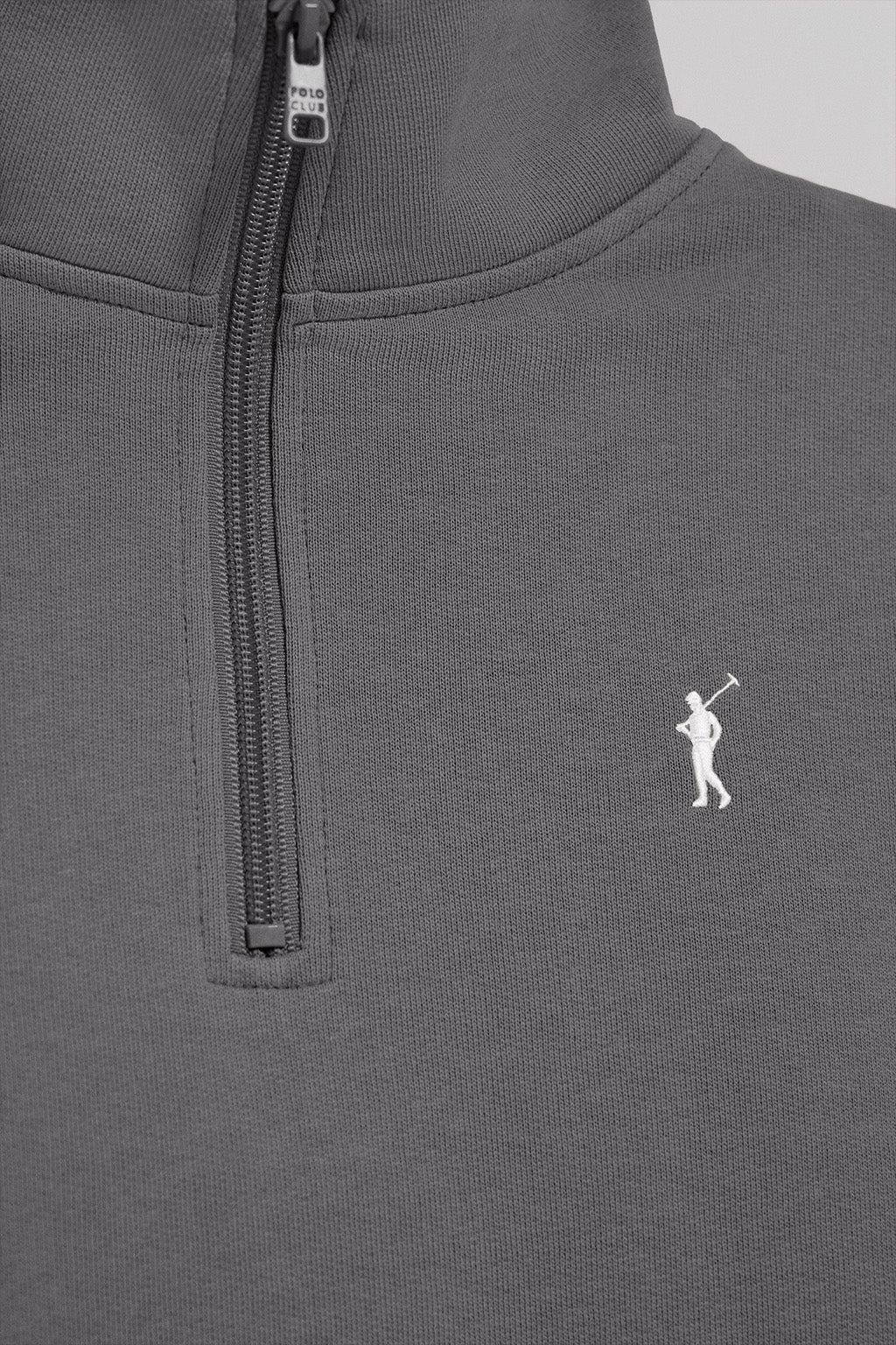 Sudadera gris asfalto de media cremallera y bordado Rigby Go - Image 6