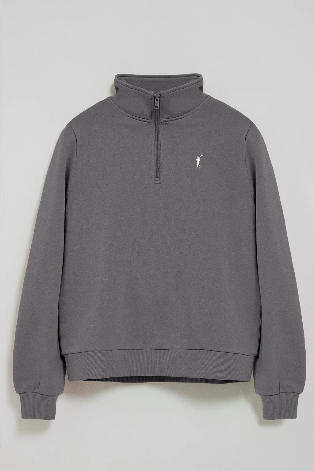 Sudadera gris asfalto de media cremallera y bordado Rigby Go - Image 7