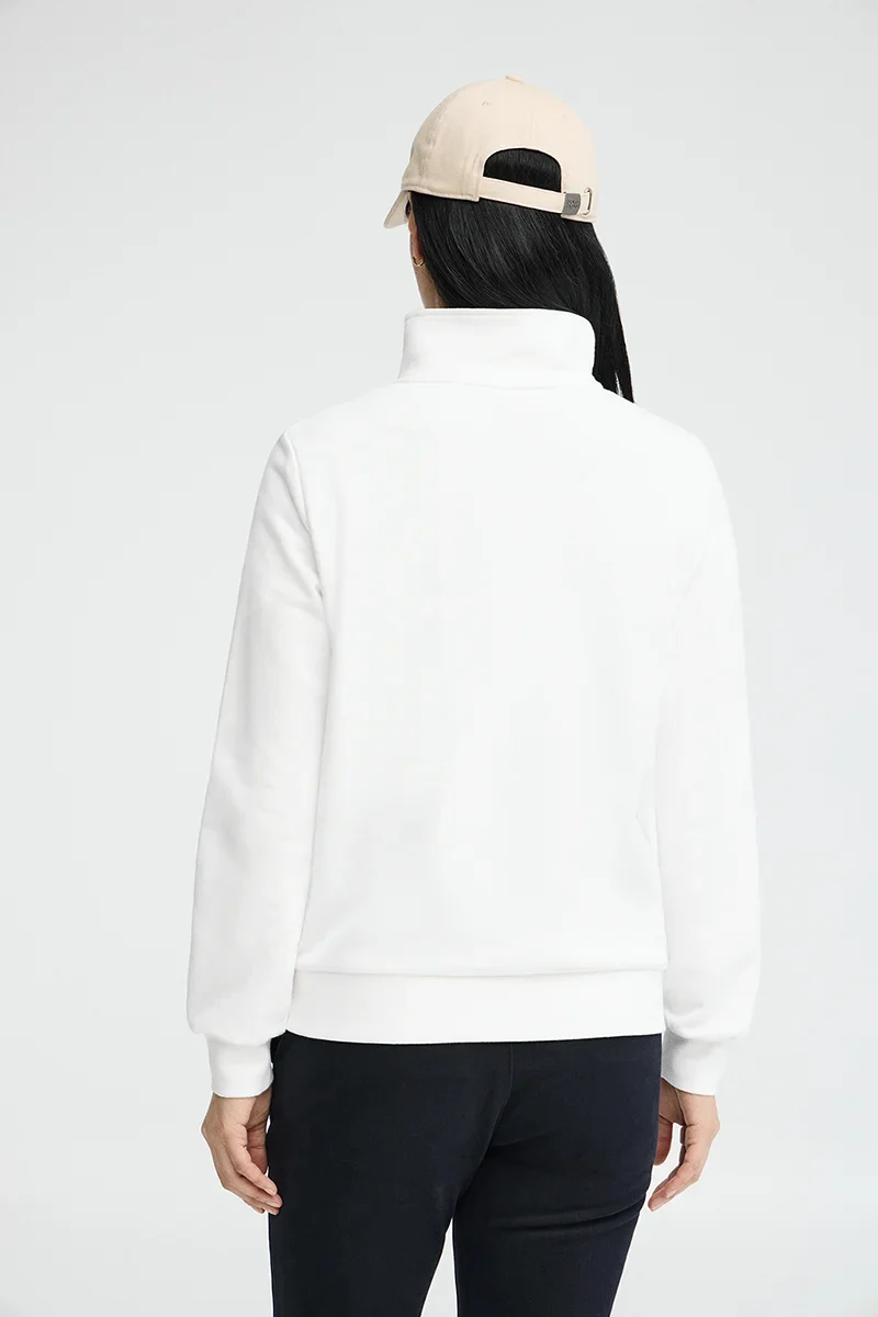 Sudadera blanca con cuello cremallera y logo Rigby Go - Image 4