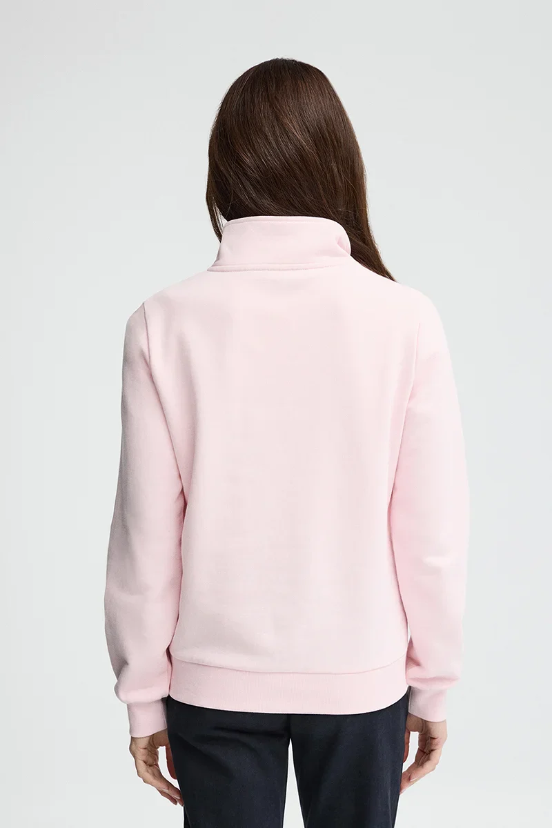 Sudadera rosa con cuello cremallera y logo Rigby Go - Image 5
