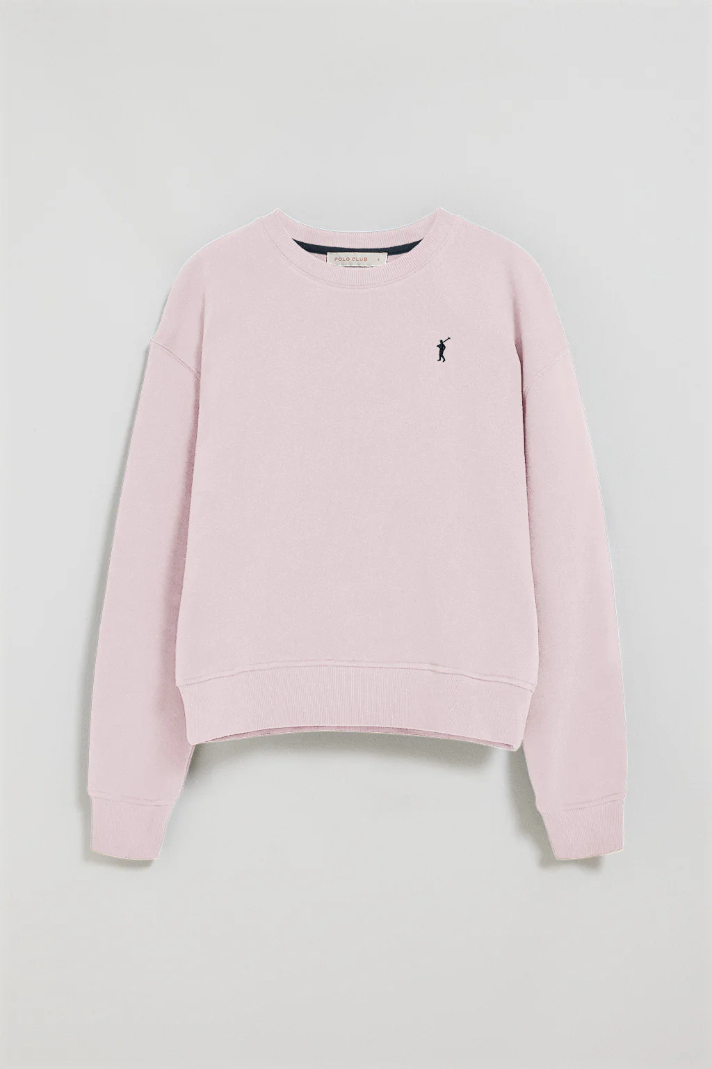 Sudadera de cuello redondo rosa con logo bordado Rigby Go - Image 8