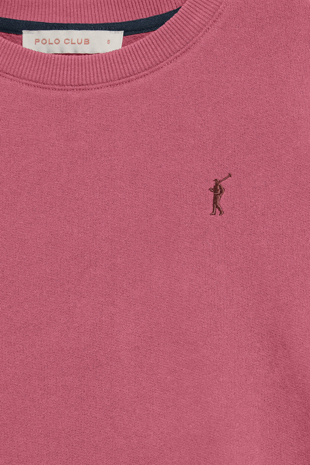 Sudadera de cuello redondo color rosa vino con logo bordado Rigby Go - Image 6