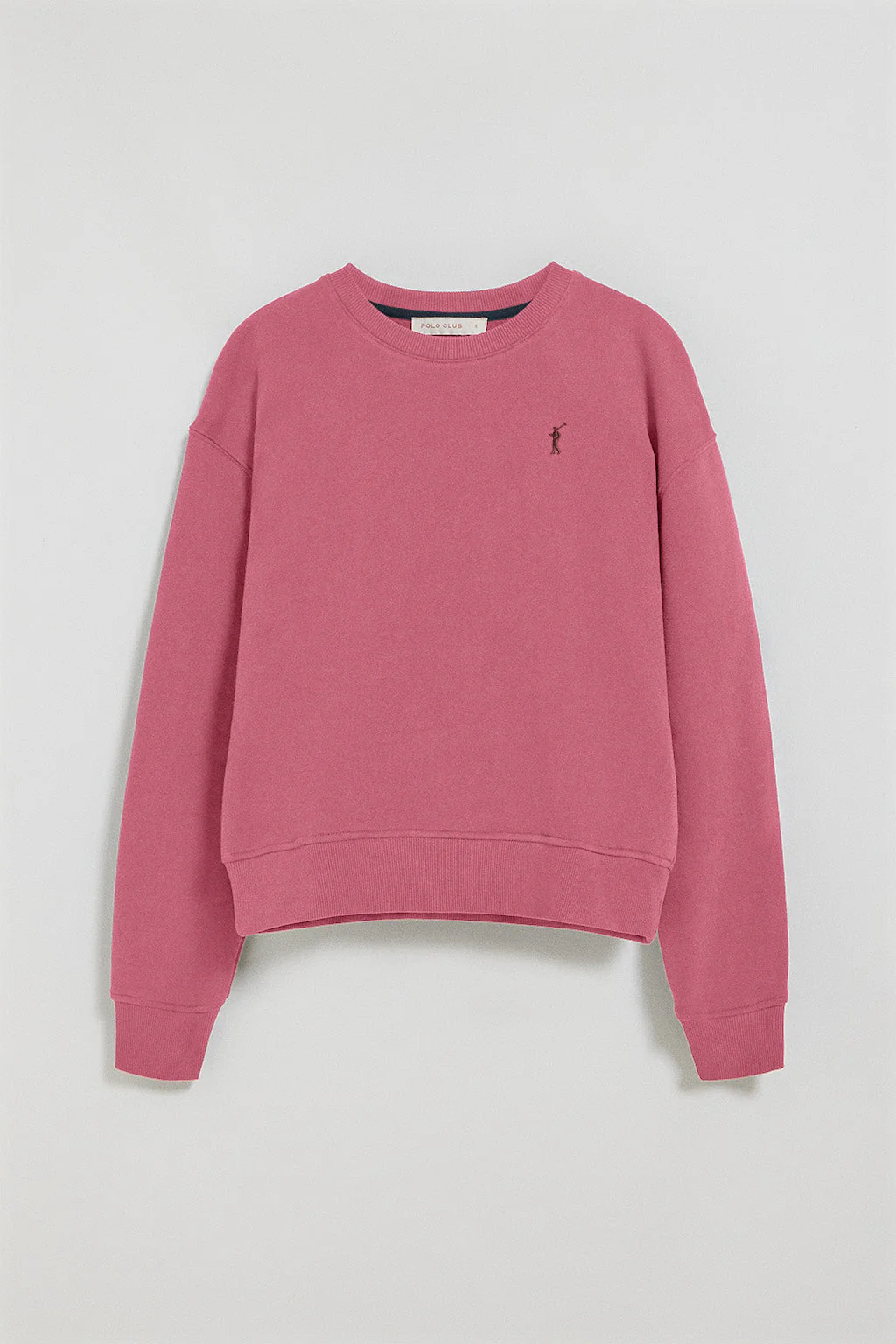 Sudadera de cuello redondo color rosa vino con logo bordado Rigby Go - Image 8