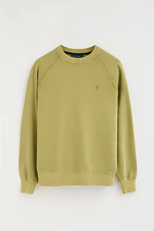 Sudadera verde hoja de cuello redondo con bordado Rigby Go - Image 10