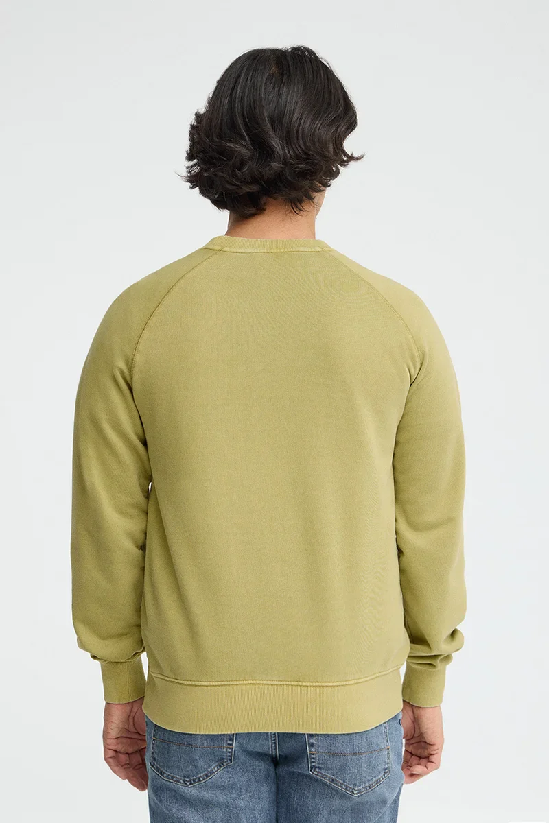 Sudadera verde hoja de cuello redondo con bordado Rigby Go - Image 5