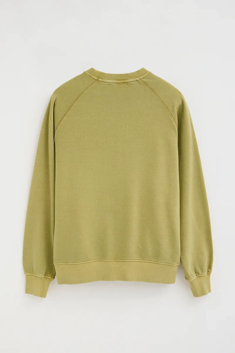Sudadera verde hoja de cuello redondo con bordado Rigby Go - Image 8