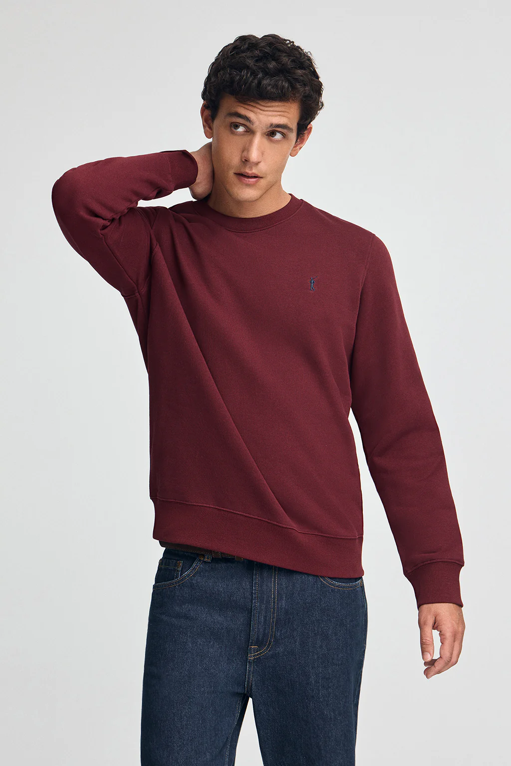 Sudadera granate de corte relajado con logo Rigby Go