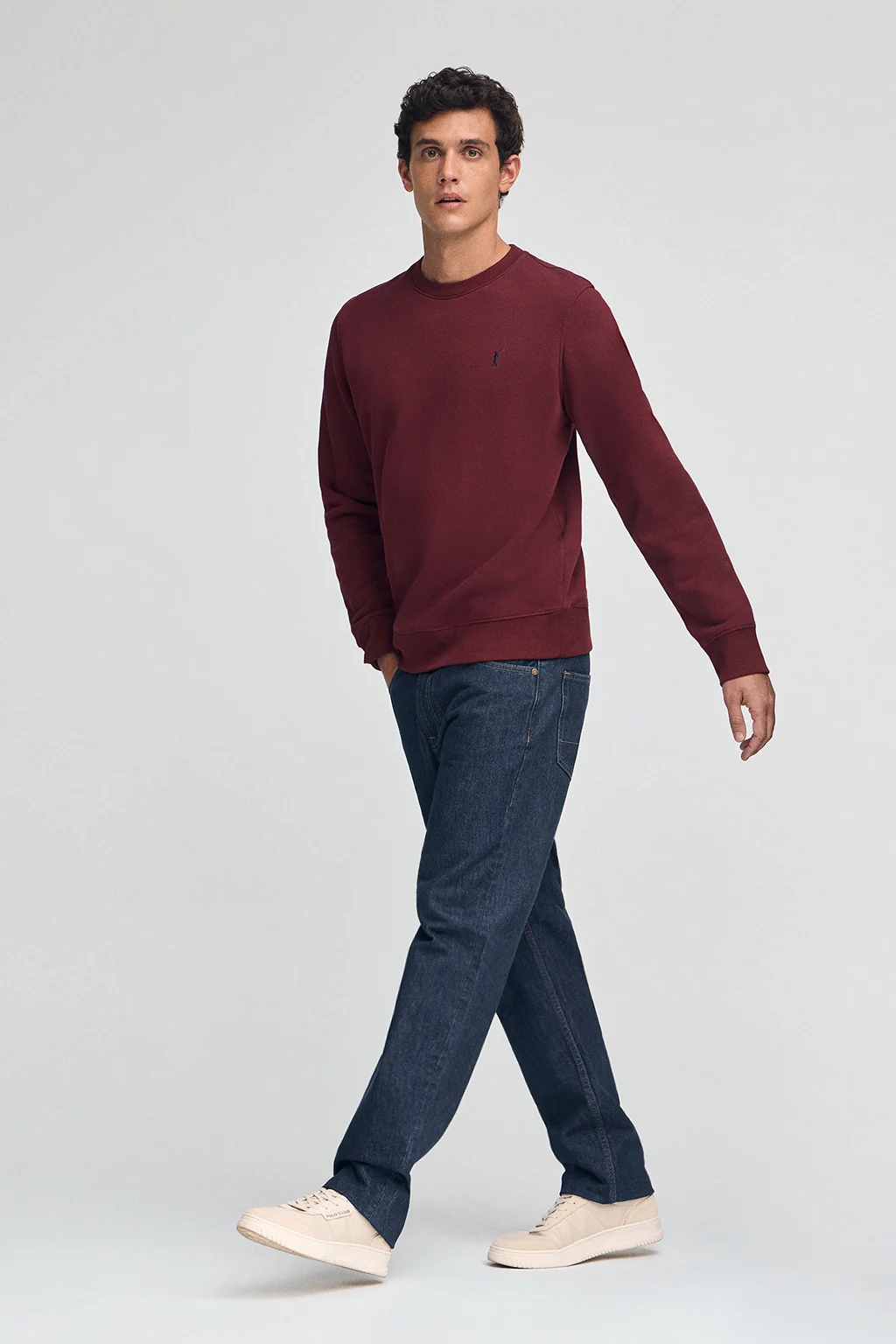 Sudadera granate de corte relajado con logo Rigby Go - Image 3