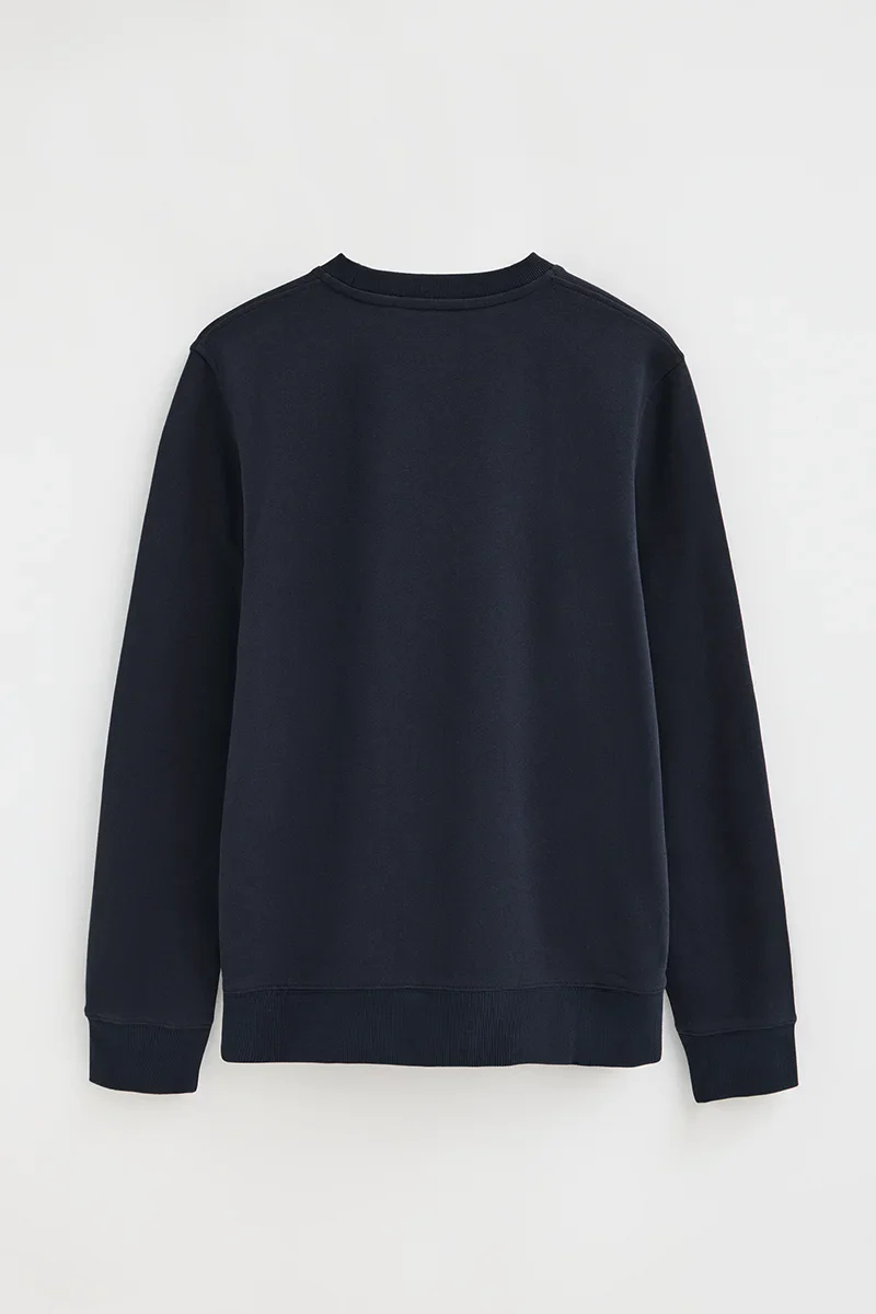 Sudadera azul marino de corte relajado con bordado Rigby Go - Image 8