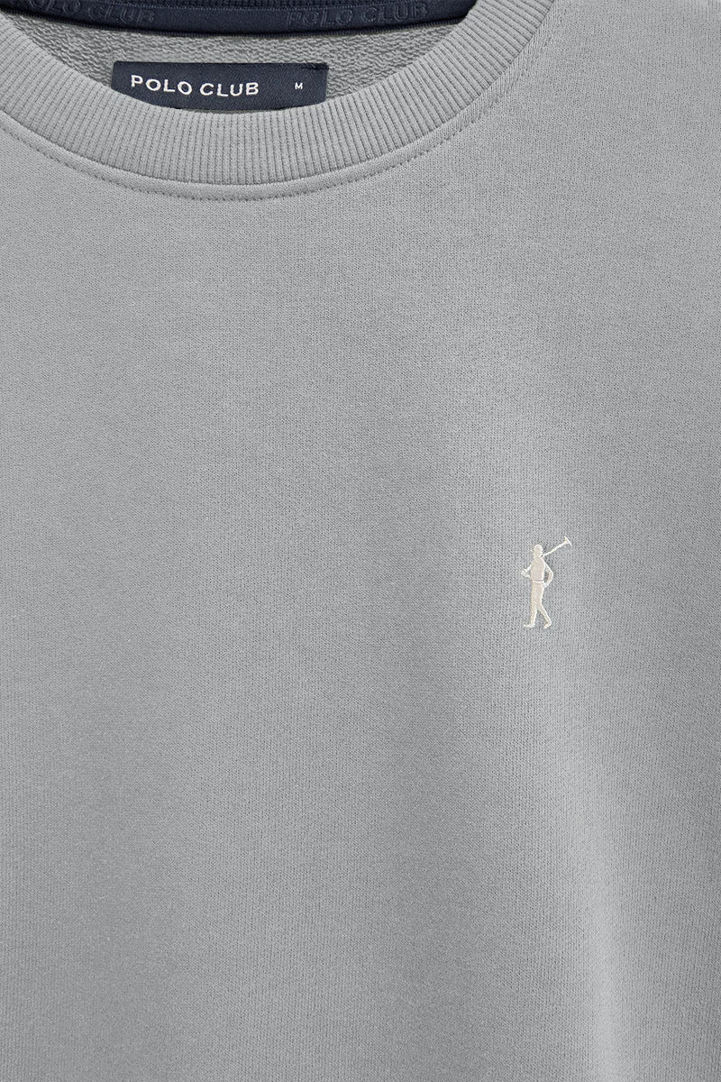 Sudadera gris de corte relajado con bordado Rigby Go - Image 7